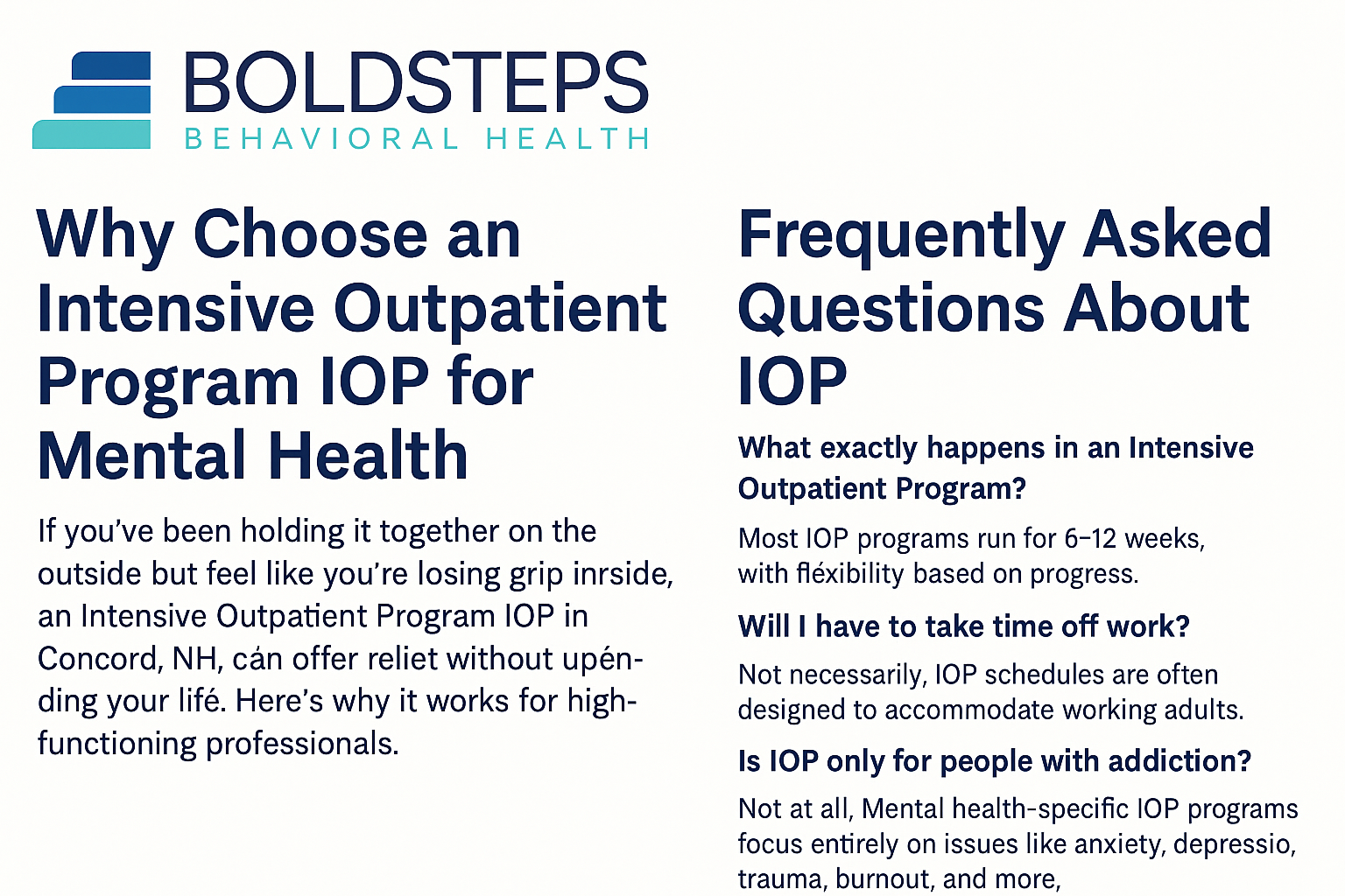 Why Choose Intensive Outpatient Program IOP in Concord